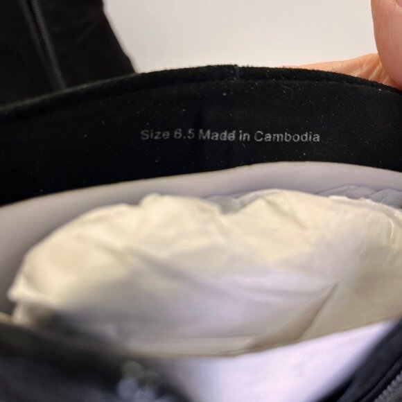 Dolce Vita Fernly Onyx Suede Boots Size 6.5 Black Mid Calf Zip Stiletto Heel - Picture 10 of 13